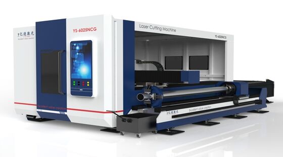 品質  Integrated Fiber Laser Cutting Machine With Large-scale Exchange Table And Surrounding Tube Plate 工場